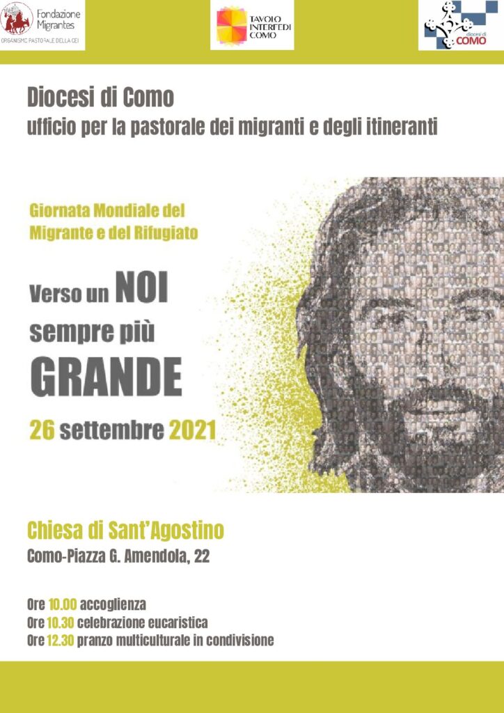 locandina 26 settembre 2021 "Giornata mondiale del Migrante e del Rifugiato"